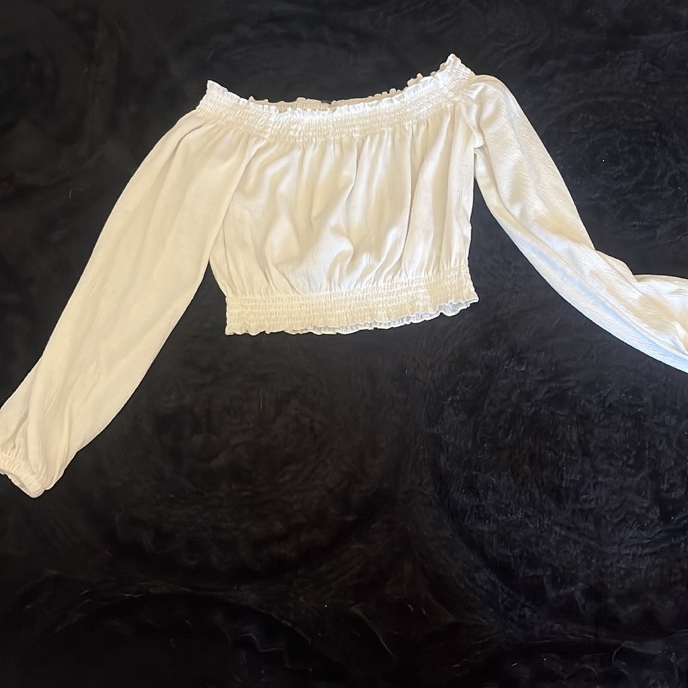 off shoulder white top